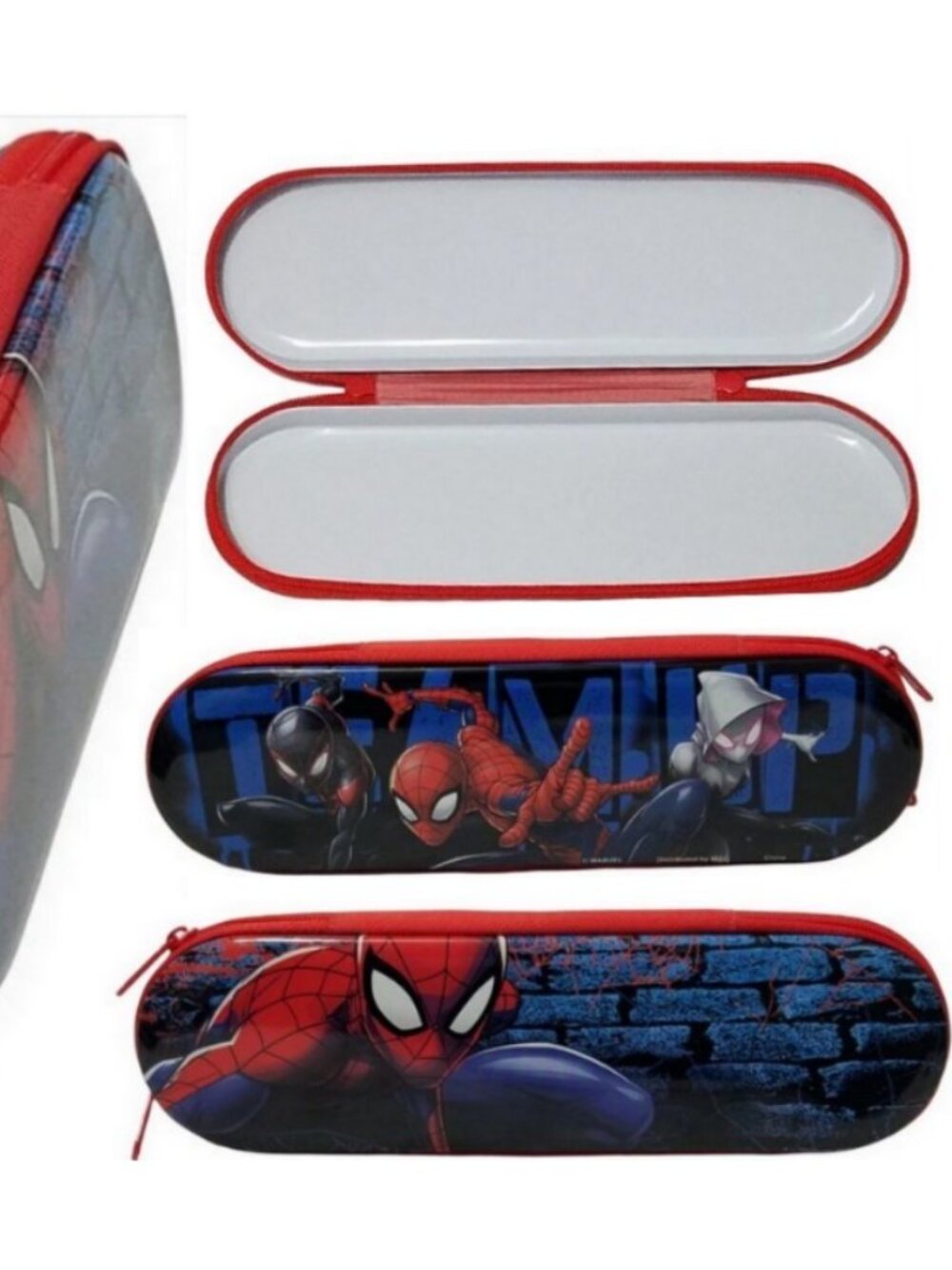Spider-Man Into The Spider-Verse 8" Tin Pencil Utility Case Marvel Zippered NEW